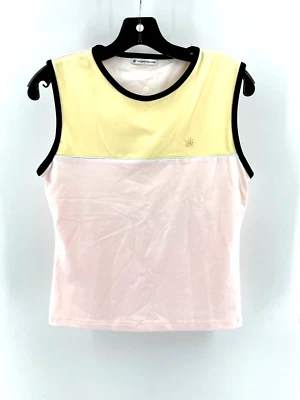 So Sporty Women's Sleeveless Pink Yellow Golf Golfing Tank Top Activewear Size S - Image 1 of 4