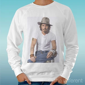 Felpa Man Light Sweater White " Johnny Depp Film Movie " Road To Happiness - Picture 1 of 1