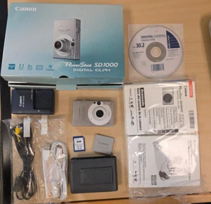 Canon PowerShot SD1000 7.1MP Digital Elph Camera 3x Optical Zoom (Silver) Works - Picture 1 of 10