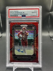 2022 Prizm Brian Robinson Jr RC Auto Red Wave /149 PSA 10 - Picture 1 of 2