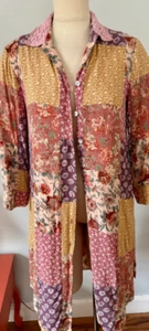 Abito giacca topper patchwork April Cornell taglia S con fodera rosa RARO - Foto 1 di 7