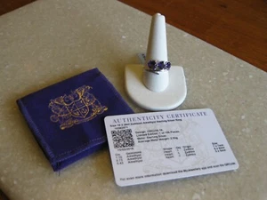 Anillo Esterlina Corazones Amatista Zambia GEMPORIA / Limitado a 150 / TGGC / NUEVO CON ETIQUETAS / Talla 10 - Imagen 1 de 10