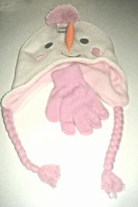 Conjunto de sombrero y guantes muñeco de nieve para niñas talla única aprox. 2-4T nuevo con etiquetas - Imagen 1 de 3