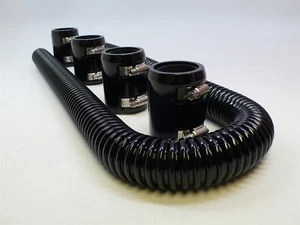 Manguera de refrigerante de radiador de acero inoxidable negro de 48" con tapa de aluminio Street Hot Rod - Imagen 1 de 3