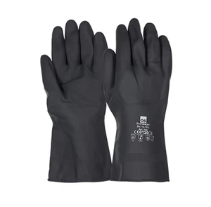 10x Extra dicke Gummihandschuhe schwarz Latex Öl Säurefest Industriehandschuh - Bild 1 von 4