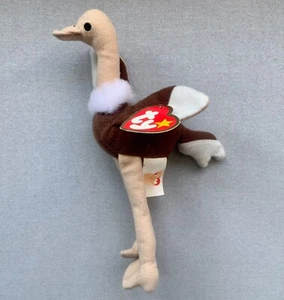 TY TEENIE BEANIE BABIES STRETCHY THE OSTRICH PLUSH TOY WITH HANG TAG - Picture 1 of 4