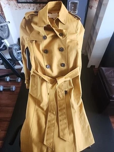 Hobbs London Women's Long Sleeve Trench Coat Mustard Yellow, Sizes US 2 - Picture 1 of 6