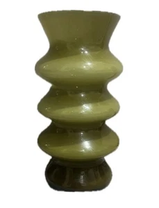 VTG MCM Swedish Bo Borgstrom Aseda Hoop Vase Cased Avocado 7.5" Tall Pristine - Picture 1 of 4