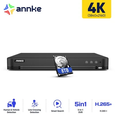 ANNKE 5IN1 16CH HD 8MP DVR Security 4K Video Recorder H.265+ AI Human Detection - Image 1 of 4