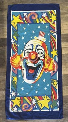 Винтажное Полотенце Циркового Клоуна, Хлопковое Детское Пляжное Полотенце для Ванны - Цветное! - Изображение 1 из 4