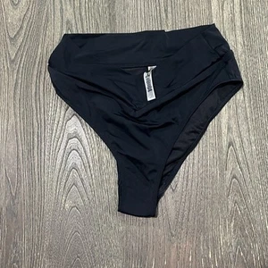 NUEVO SIN ETIQUETAS ROSA Victoria’s Secret Cheeky Bikini Parte Inferior Cintura Alta Pull-On Negro Talla M - Imagen 1 de 4