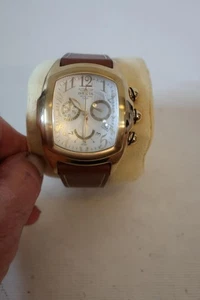 Mens Invicta Lupah Model # 45628 Brown Leather/Gold Watch - Picture 1 of 7