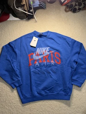 Nike Paris Air Sweatshirt Mens Size M Blue Crew Neck Pullover Casual - Image 1 of 4