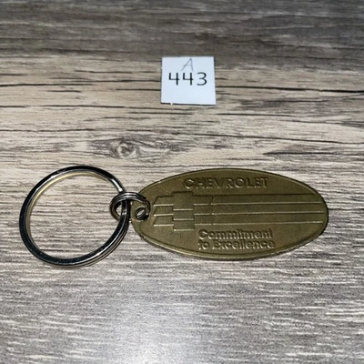Vintage CHEVROLET  GMC Brass Keychain Dealership Keyring Return Postage - Image 1 of 4