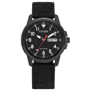 Reloj de campo C#itizen Eco-Drive Weekender Garrison para hombre con correa de nailon negro - Imagen 1 de 14