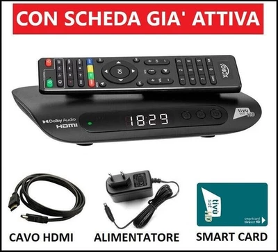 Decoder Satellitare Ufficiale Tivusat HD Tivu Sat Con Tessera Card Attiva Tv Sat - Immagine 1 di 4