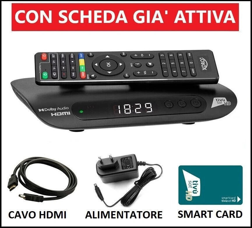Decoder Satellitare Ufficiale Tivusat HD Tivu Sat Con Tessera Inclusa Tv Sat - Immagine 1 di 4