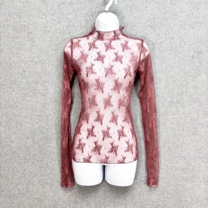 Intimately Free People Sheer Mesh Fairy Grunge Whimsigoth Top Size M Pink - Picture 1 of 9