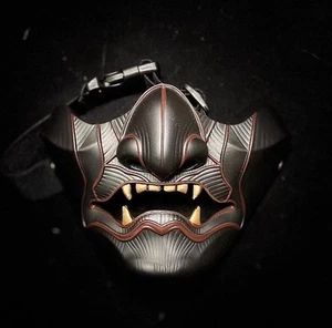 Japanese Hannya Half Face Mask Demon Oni Samurai Noh Kabuki Prajna Devil Masks - Picture 1 of 3