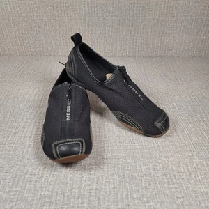 Merrell Barrado Athletic Shoes Black Mesh Zip Up Slip On Women's Size 8 J73426 - Picture 1 of 9