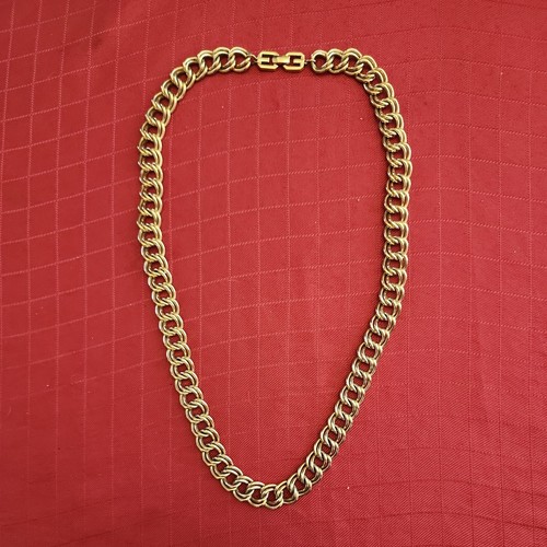 Collana vintage GIVENCHY placcata oro pesante GG catena grossa dichiarazione