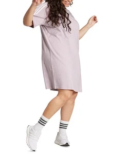 Adidas Womens Regular fit Short Sleeve T-Shirt Dress 1X Pink Solid - Picture 1 of 1