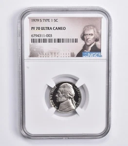 1979-S Jefferson Nickel Type 1 PF70 UCam NGC Special Lbl *7502 - Picture 1 of 5