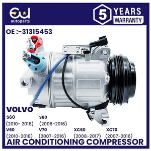 AIR CON AC COMPRESSOR PUMP FOR VOLVO S60 II V60 V70 XC60 XC70 2.0 2.5 31332386 - Picture 1 of 8