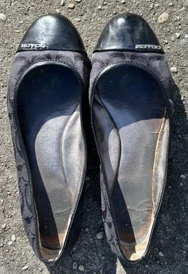 Zapatos de ballet planos Coach Signature Logo Darena charol negro para mujer 10M - $0,99 Foto 1 de 4