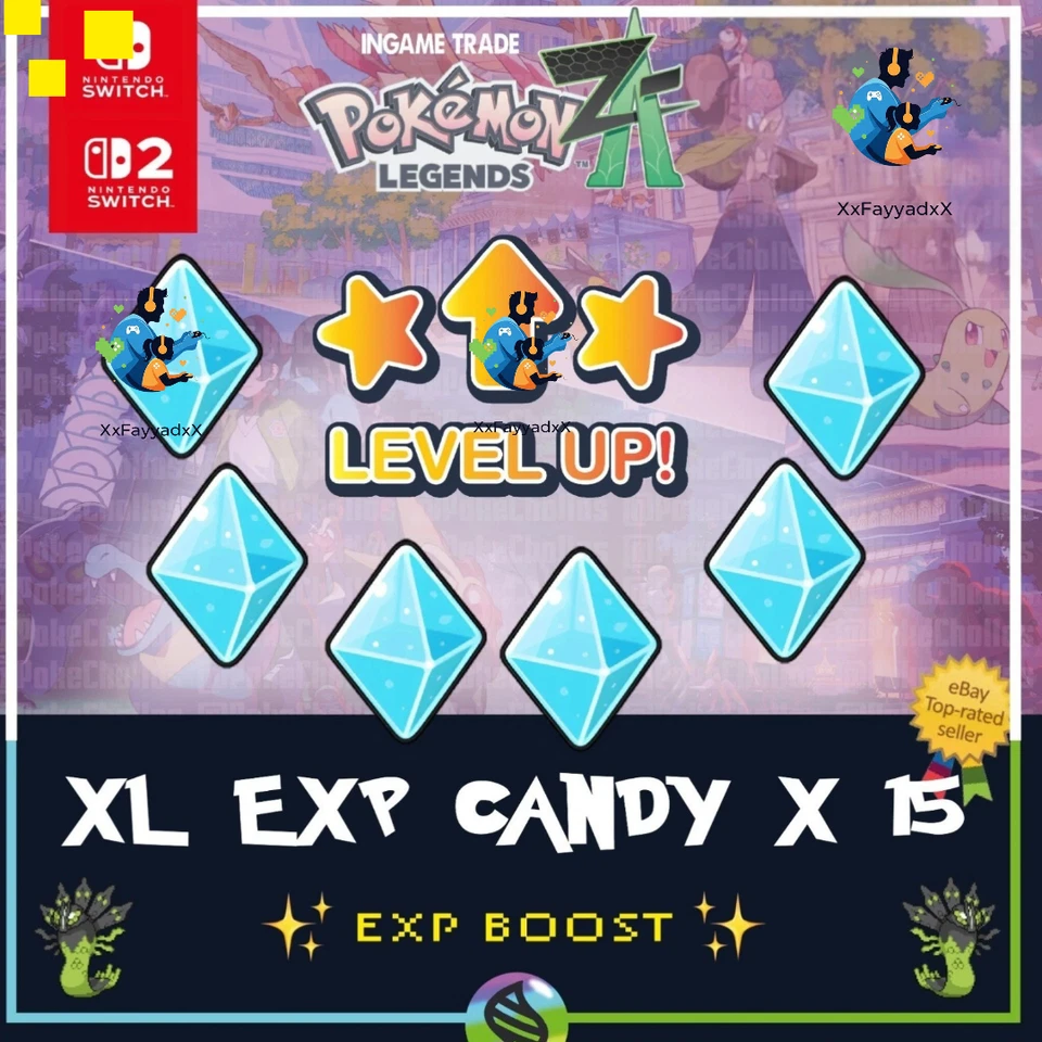 EXP BOOST PACK XL CANDY X 15 LEVEL UP!✨ Pokemon Legends / Legends ZA