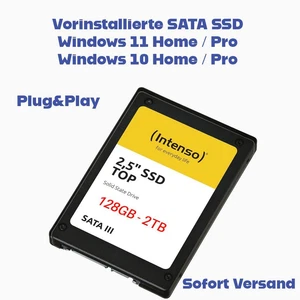 SATA SSD Festplatte mit vorinstalliertem Windows 10 oder 11 PC Laptop 550Mb/s - Afbeelding 1 van 12
