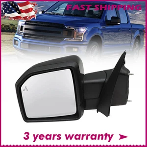 Power Mirror For 2015-2020 Ford F-150 Driver Side Left Signal Light Black - Foto 1 di 9