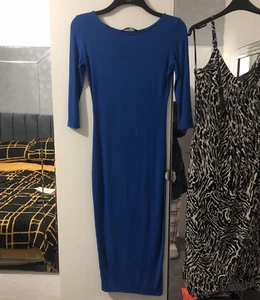 Miso Size 12 Pit To Pit 17 inch Royal Blue 3/4 Sleeve Pencil/T-Shirt Dress - Picture 1 of 5