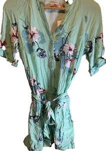 Just Fab Damen Strampler Größe Xtra kleine Ente grün Blumenmuster - Bild 1 von 5