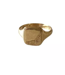 Anello con sigillo vintage 9 carati circa Chester 1955 anello taglia Q - Foto 1 di 13