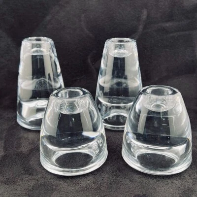 4 Crate & Barrel Hand Blown Glass Candle Holders Votive - Taper Reversible  MCM - Image 1 of 4