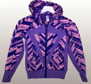 ivivva by lululemon size 8 Purple Herringbone Print Hoodie Sweatshirt - Picture 1 of 5