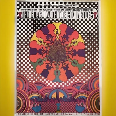 复古 Peter Max Coach With The Six Insides 教皇斯瓦米艺术海报 1971 11x16 — 第 1/2 张图片