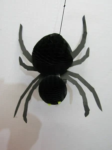 OLD BLACK SPIDER FAN HALLOWEEN DECORATION - Picture 1 of 3