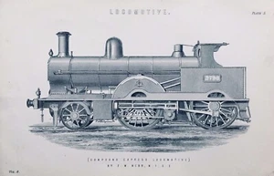 1880 Antique Print: Compound Express Locomotive, design of F.W. Webb - Picture 1 of 2