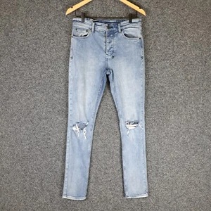 Ksubi Chitch Fury Mens Jeans Size 30 Blue Skinny Button Fly Distressed - Picture 1 of 10