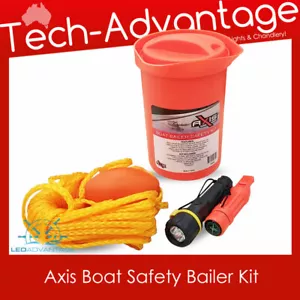 NUEVO Kit de Balancín de Seguridad para Barco Naranja - Cuerda de Lanzamiento de Antorcha Flotador Brújula Espejo Silbato - Imagen 1 de 6