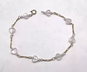 Nuovo Bracciale Quarzo Rosa Oro 14k - Caviglia (Lunghezze Assortite) - Foto 1 di 1