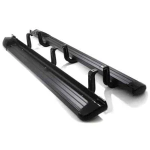 BLACK RUNNING BOARD SIDE STEPS RAILS FOR MITSUBISHI L200 TRITON SERIES 5 2015-19 - Picture 1 of 9