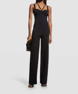 $1875 Stella McCartney женщин черный Sweetheart широкие ноги комбинезон размер IT42/US6 - Изображение 1 из 4