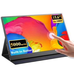 UPERFECT Touchscreen Portable Monitor 15,6" FHD IPS Bildschirm Screen w/ Battery - Afbeelding 1 van 9