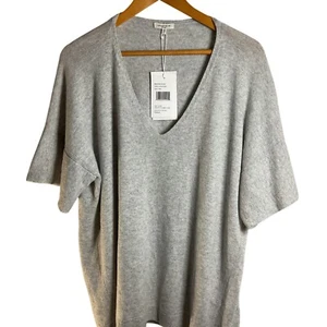 Lafayette 148 Cashmere Sweater Sz XXL Grey Heather V-Neck Lagenlook Oversize - Picture 1 of 8