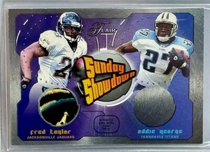 2003 Flair Sunday Showdown Fred Taylor Jaguar Patch #/100 Eddie George - Picture 1 of 2