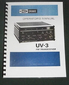 Drake UV-3 Instruction Manual - Premium Card Stock Covers & 32lb Paper! - Picture 1 of 1