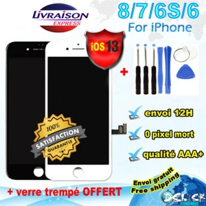 ECRAN LCD CHASSIS VITRE TACTILE iPHONE 7/ 8/ 6/ S SCHERM SCREEN DISPLAY Outils - Zdjęcie 1 z 13